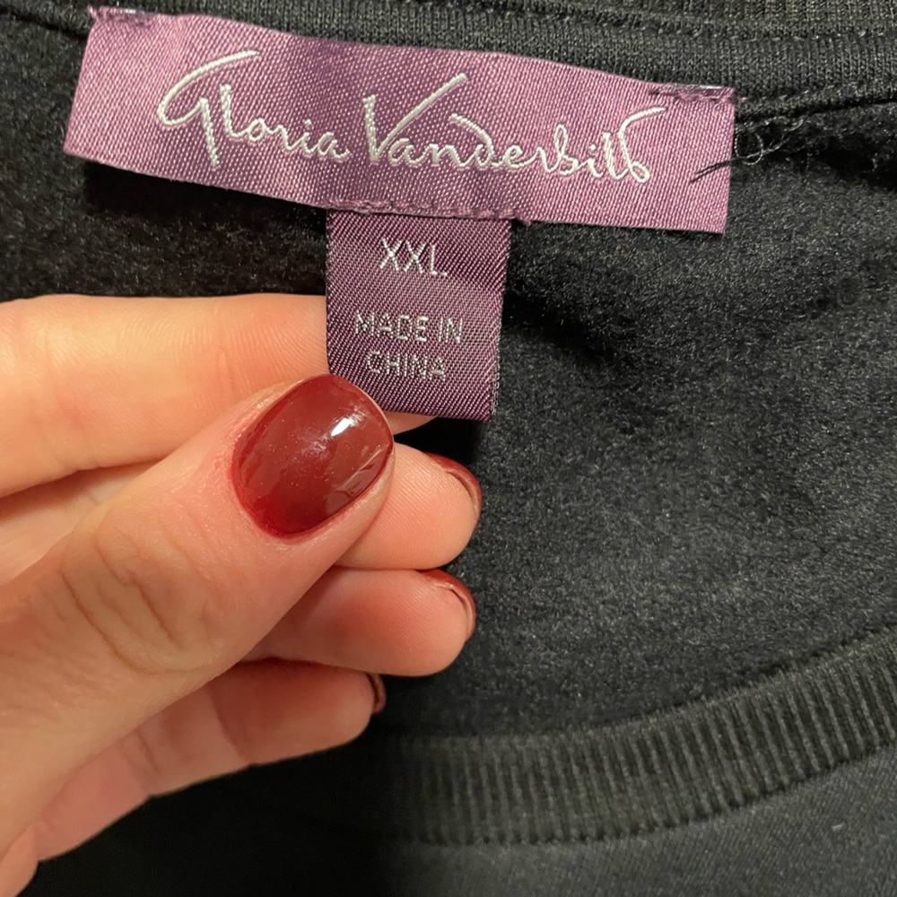 Gloria Vanderbilt black sweatshirt NWOT xxl - Picture 6 of 7